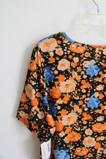 NEW LuLaRoe Orange & Blue Floral Perfect-T Top | L