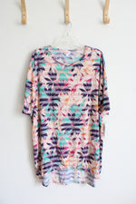 NEW LuLaRoe Pink Floral Striped Irma Top | L