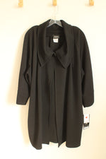 NEW Artex Fashions Black Ribbed Foldover Collar Open Lightweight Jacket | XXL
