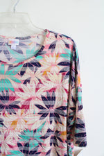 NEW LuLaRoe Pink Floral Striped Irma Top | L