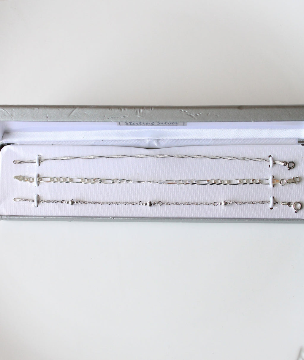 Sterling Silver Collection Chain Bracelets | Set Of 3