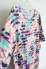 NEW LuLaRoe Pink Floral Striped Irma Top | L