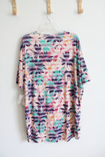 NEW LuLaRoe Pink Floral Striped Irma Top | L