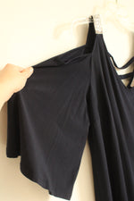 NEW CB Navy Blue Cold Shoulder V-Neck Stretch Dress With Shoulder Rhinestones | XXL