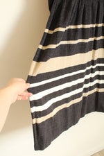 NEW Studio One New York Gray Ribbed Sweater Dress With Tan And White Stripes | XXL