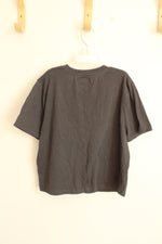 Abercrombie & Fitch Gray Cropped Logo T-Shirt | 10/12