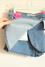 NEW VIP Jeans Light Wash Wrap Front Skort | 7