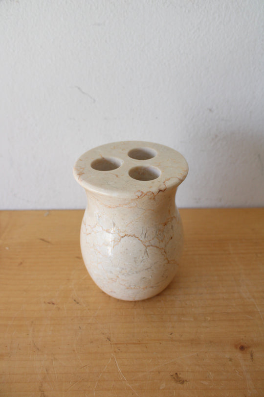 Beige Marble Toothbrush Holder