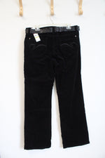 NEW Gloria Vanderbilt Mid Rise Flare Black Corduroy Pants | 14