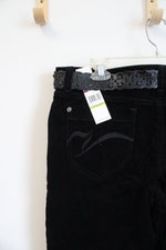 NEW Gloria Vanderbilt Mid Rise Flare Black Corduroy Pants | 14
