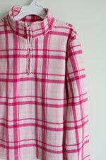 Athletictech Pink Plaid Fleece 1/4 Zip Pullover | 10/12