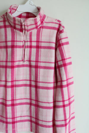 Athletictech Pink Plaid Fleece 1/4 Zip Pullover | 10/12