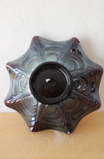 Imperial Carnival Glass Oil Slick Pansy Floral Ruffle Plate | 8.5"