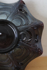 Imperial Carnival Glass Oil Slick Pansy Floral Ruffle Plate | 8.5"