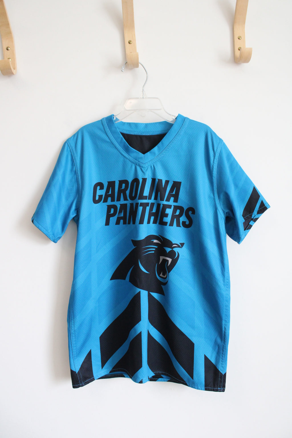 NFL Flag Play Football Reversible Carolina Panthers Shirt | Youth M