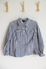 Charter Club Black & White Checkered Jacket | L