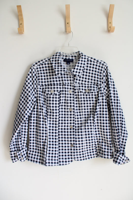 Charter Club Black & White Checkered Jacket | L