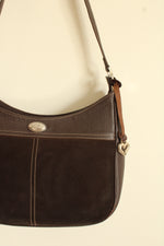 Brighton Espresso Brown Leather & Suede Shoulder Bag