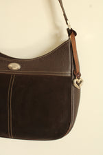 Brighton Espresso Brown Leather & Suede Shoulder Bag