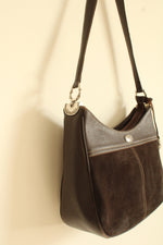 Brighton Espresso Brown Leather & Suede Shoulder Bag