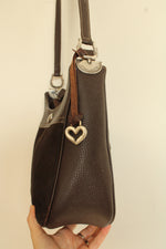 Brighton Espresso Brown Leather & Suede Shoulder Bag