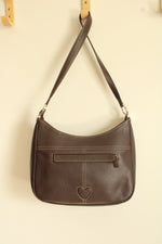 Brighton Espresso Brown Leather & Suede Shoulder Bag