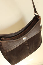 Brighton Espresso Brown Leather & Suede Shoulder Bag