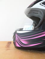 Typhoon Matte Pink & Black Full Face Motorcycle Helmet | Size XL