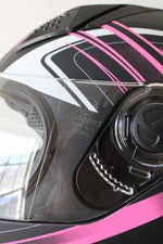 Typhoon Matte Pink & Black Full Face Motorcycle Helmet | Size XL