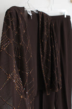 R&M Richards Brown Beaded Chiffon Set | 18