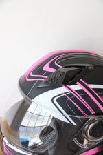 Typhoon Matte Pink & Black Full Face Motorcycle Helmet | Size XL