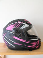 Typhoon Matte Pink & Black Full Face Motorcycle Helmet | Size XL