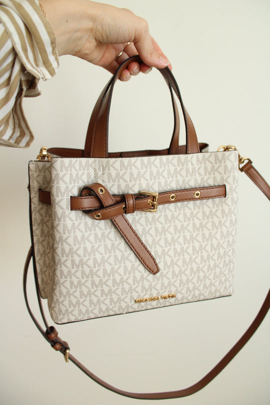 NEW Michael Kors Vanilla Emilia Satchel Bag