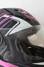 Typhoon Matte Pink & Black Full Face Motorcycle Helmet | Size XL