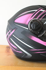 Typhoon Matte Pink & Black Full Face Motorcycle Helmet | Size XL