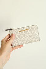 Michael Kors Coin Pouch Vanilla Monogram Print Wallet
