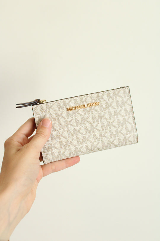 Michael Kors Coin Pouch Vanilla Monogram Print Wallet