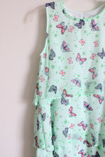Wonder Nation Green Striped Chiffon Butterfly Dress | Youth XXL (18)