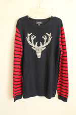 Lands End Navy Blue and Red Holiday Sweater | 18/20 (XL)