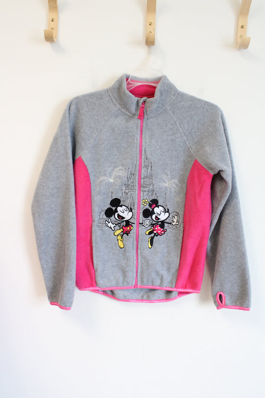 Disney Parks Mickey & Minnie Gray Fleece Jacket | Youth L