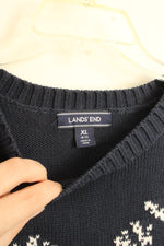 Lands End Navy Blue and Red Holiday Sweater | 18/20 (XL)