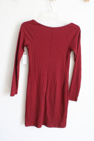 NEW Old Navy Maroon Ribbed Knit Dress