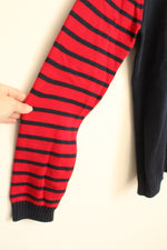 Lands End Navy Blue and Red Holiday Sweater | 18/20 (XL)