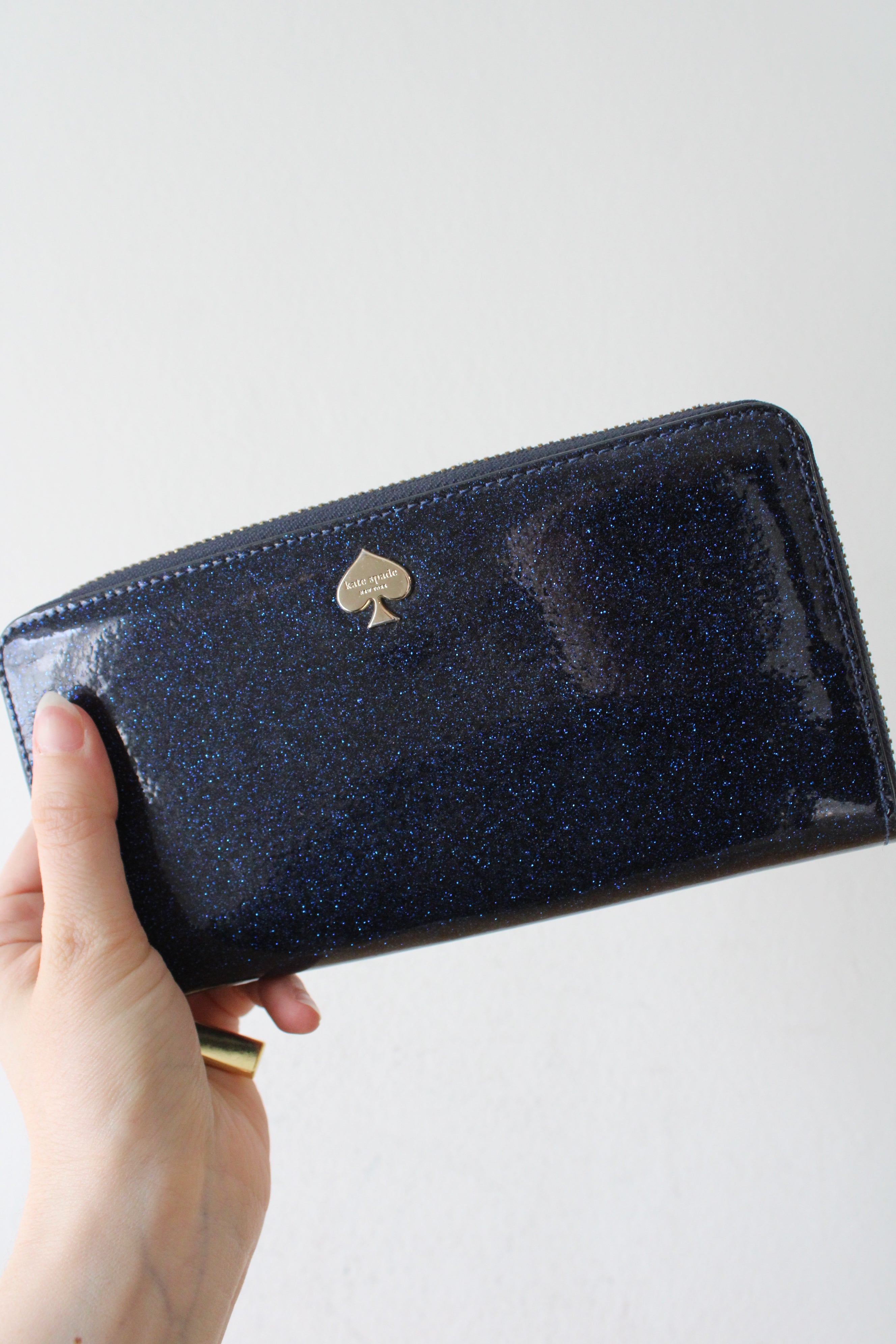 Kate Spade Dark Blue Sparkle Glitter Bug Wallet