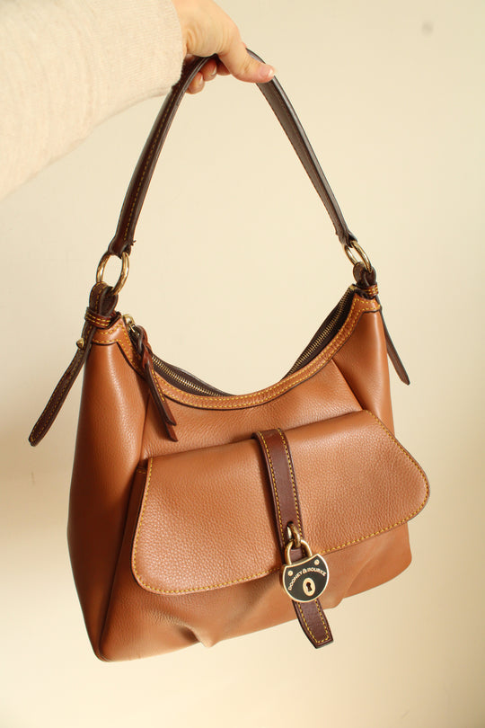 Dooney & Bourke Samba Hobo Bag Saddle Carmel Brown Pebble Leather Bag Purse