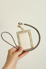 Coach Light Brown ID Card Holder with Lanyard