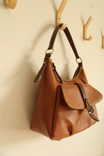 Dooney & Bourke Samba Hobo Bag Saddle Carmel Brown Pebble Leather Bag Purse