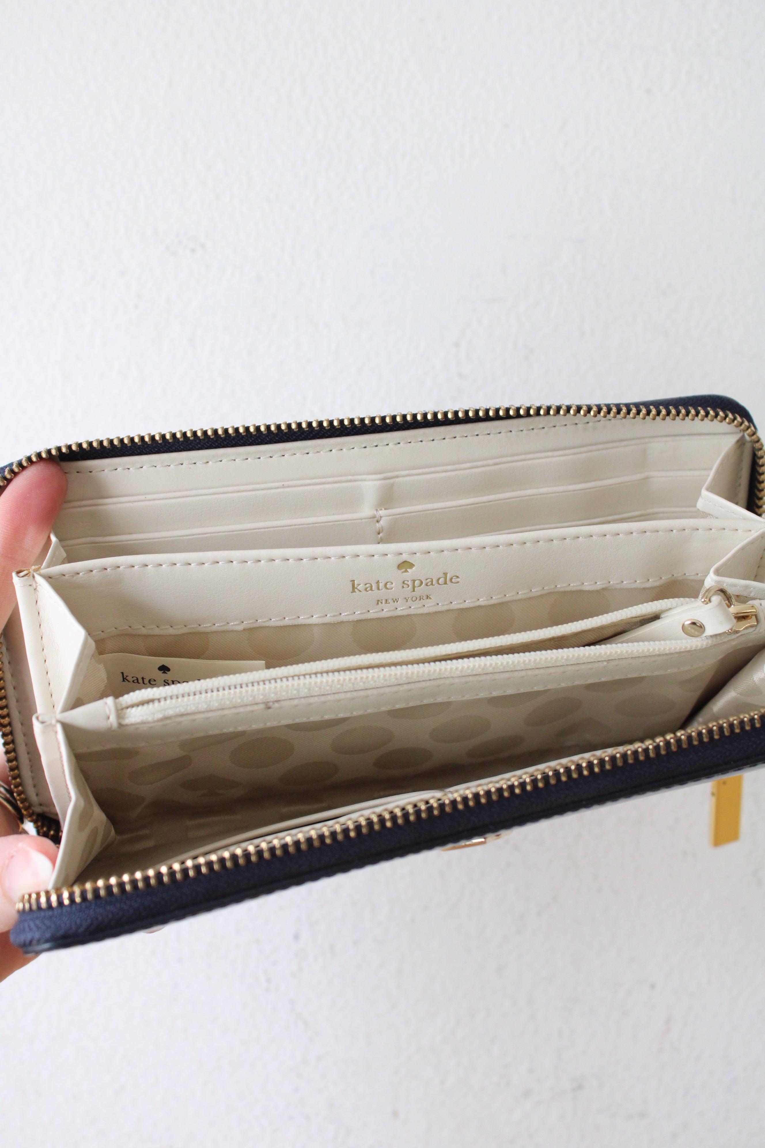 Kate Spade Dark Blue Sparkle Glitter Bug Wallet