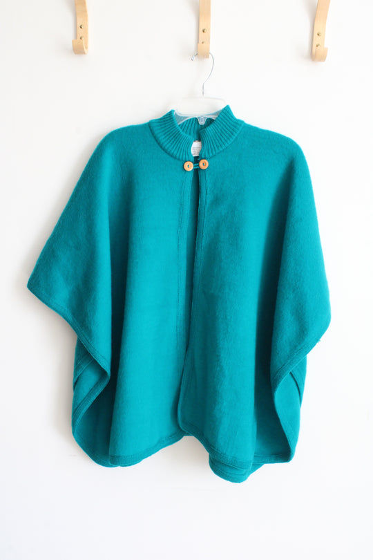 Runasimi Green Alpaca Blend Knit Poncho | One Size