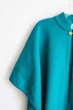 Runasimi Green Alpaca Blend Knit Poncho | One Size